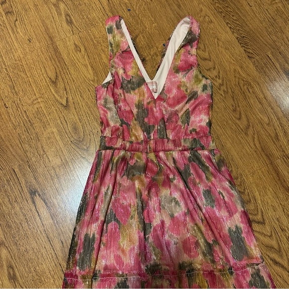 Show Me Your MuMu Pink Tiered Ruffled Maxi Dress sleeveless small lined floral - Picture 6 of 9